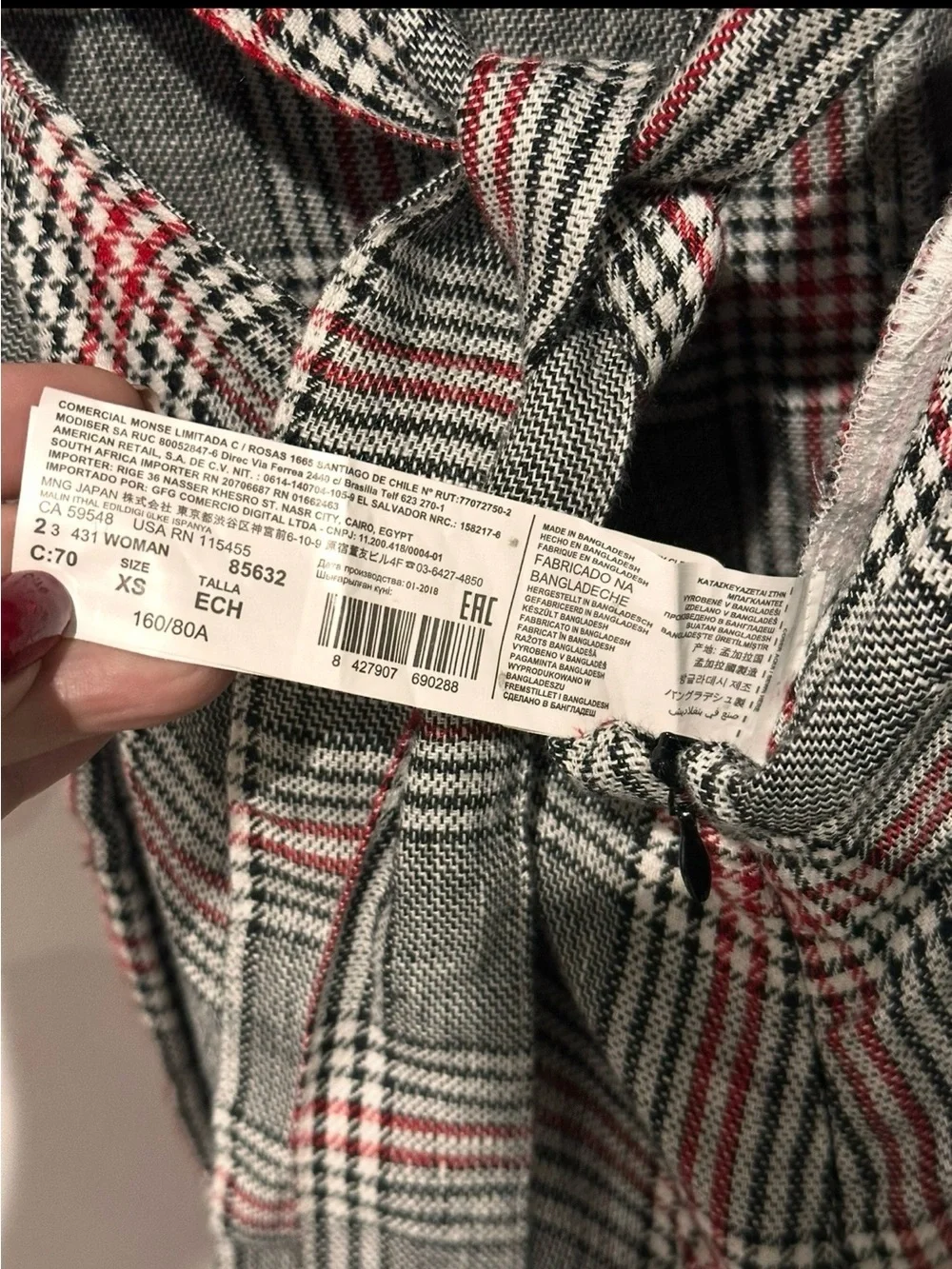 Mango Casual 100% Linen Plaid Wide Leg Jumpsuit Women’s XS Cutout Sleeveless